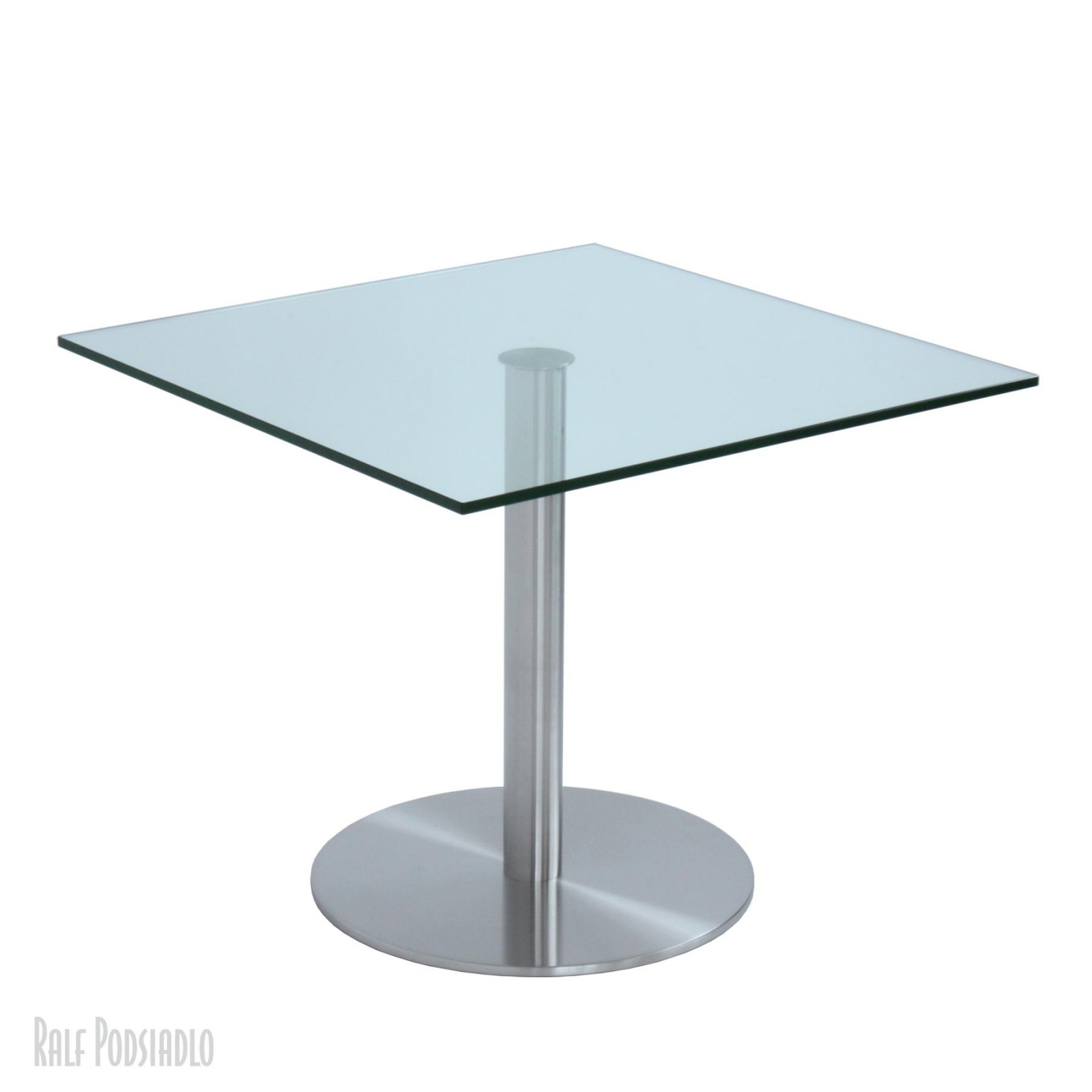 Säulentisch nach Maß CENTRO Fuß D60 Glasplatte 90x90cm
