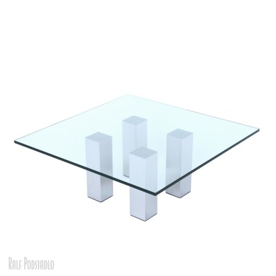 Glastisch quadratisch CUB-100-IN quadratisch, dicke Tischbeine