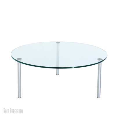 Glastisch, rund mit drei Tisch-Beinen, -Füssen - nach Maß