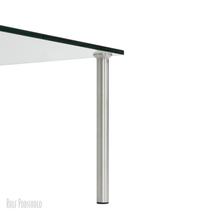 Glastische: Tisch-Fuß D30mm Edelstahl Gleiter schwarz