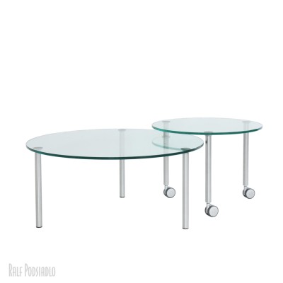 Couchtisch-Set mit runden Glasplatten