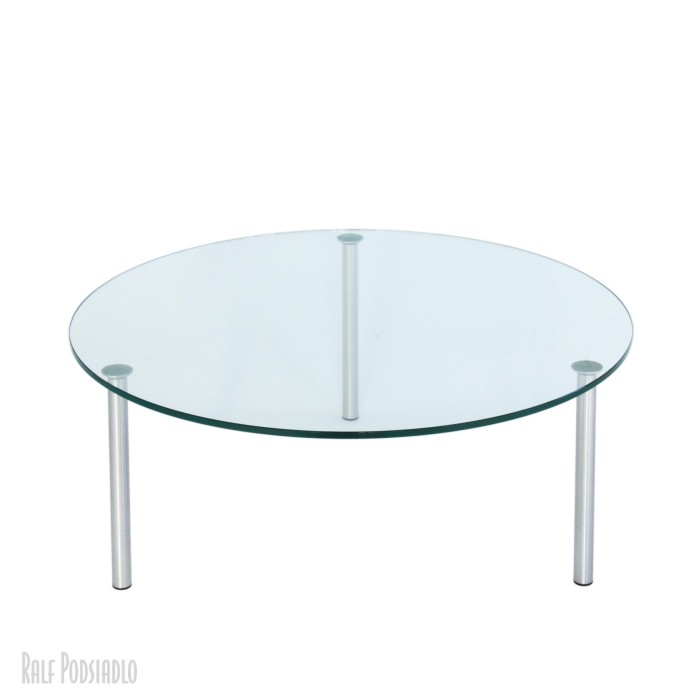 Couchtisch Glasplatte rund D 90cm 3 Tischbeine