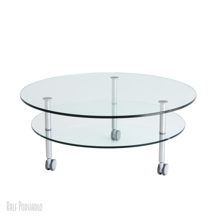 Glastisch rund DUANA-III D 90cm 3 Tischbeine