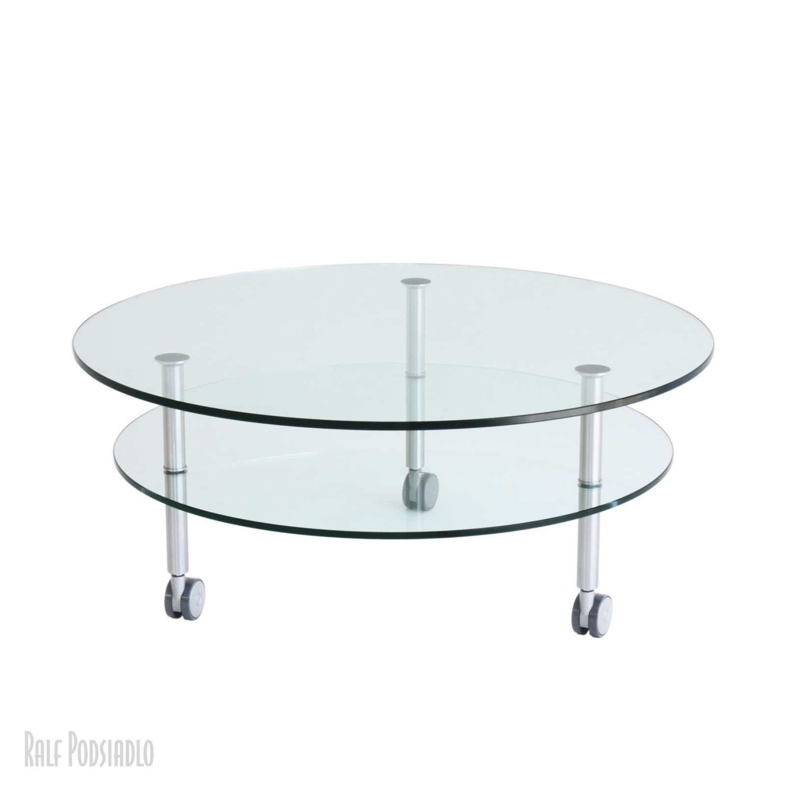 Glastisch rund DUANA-III D 90cm 3 Tischbeine