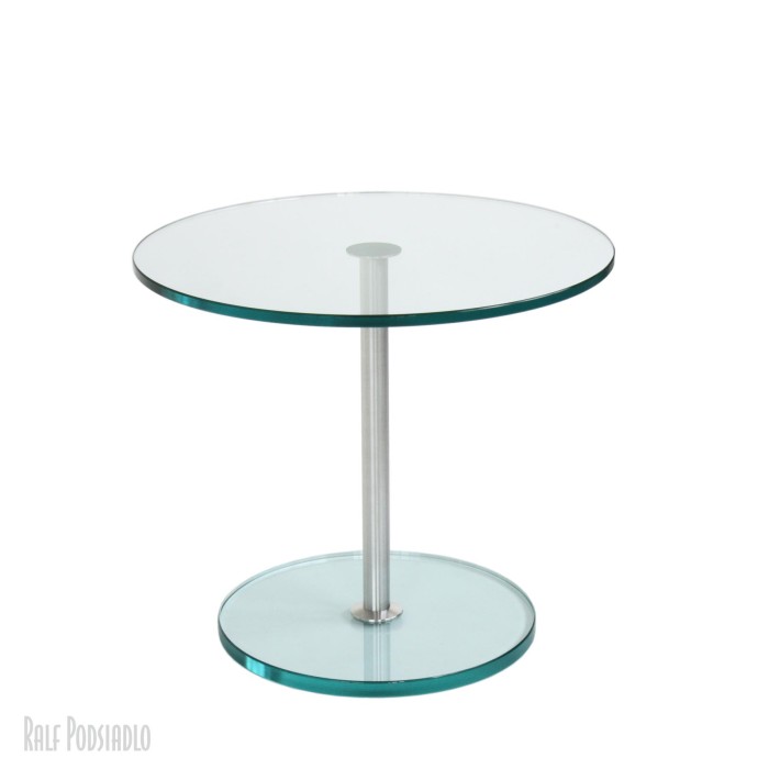 Beistelltisch D50cm, rund, Boden-Platte aus Glas
