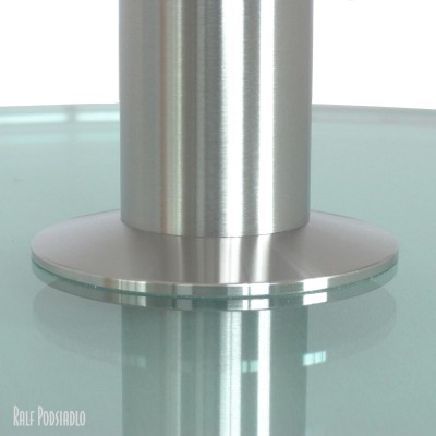 runder Glas-Beistelltisch Boden-, Fußplatte aus Glas